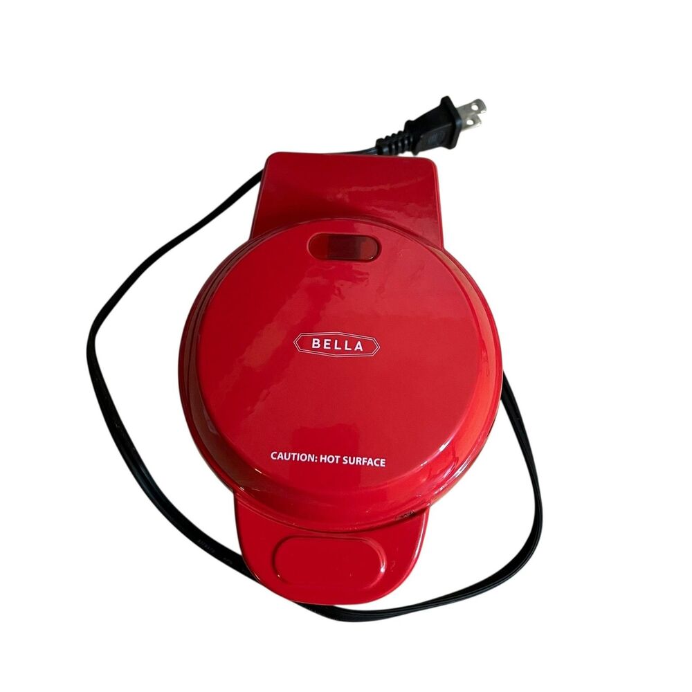 Bella Mini Waffle Maker Model GH-6201 Red Nonstick 4 Inch 350W Appliance